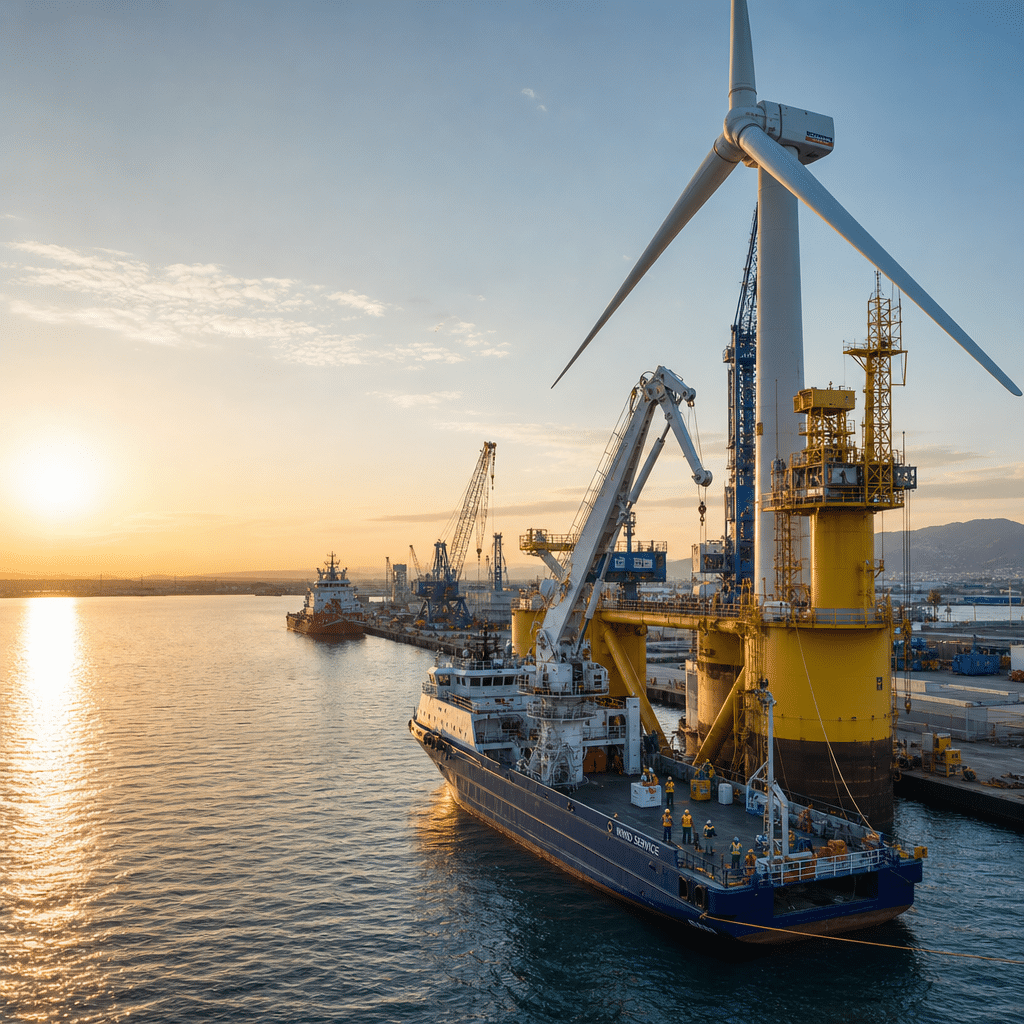 Aviso importante: España impulsa la eólica marina flotante y refuerza su cadena naval para liderar instalación y mantenimiento offshore.