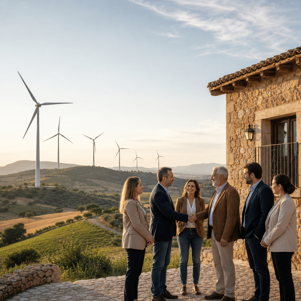 Más de 45 organizaciones firman un aviso importante para impulsar la eólica con desarrollo local sostenible y beneficios en municipios rurales